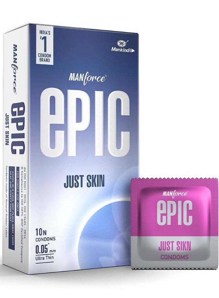 Manforce Epic Just Skin 10N Condoms | 0.05mm Ultra Thin - Image 1